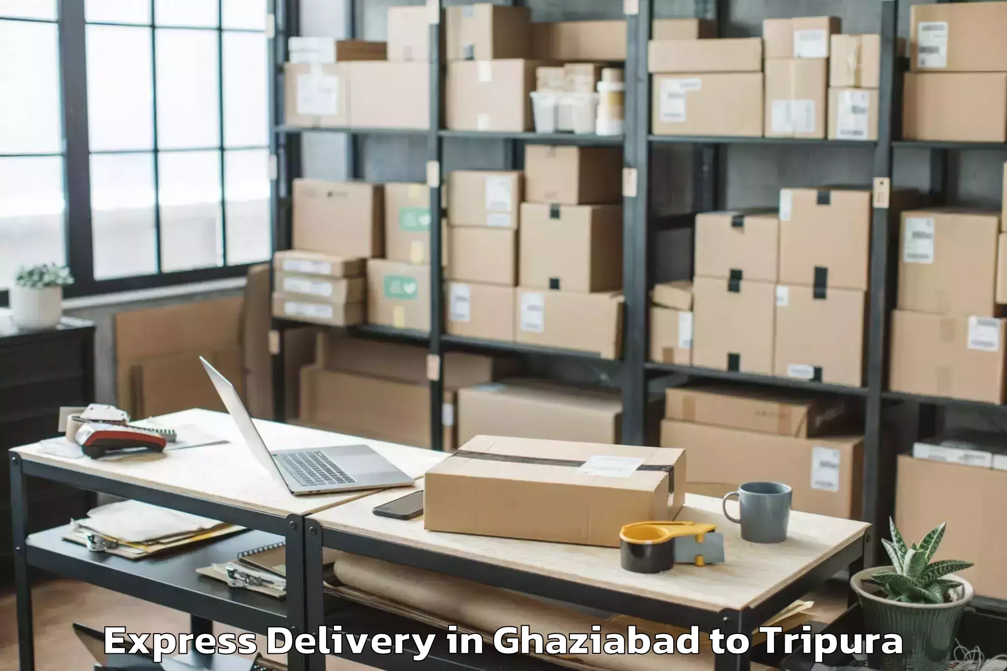 Top Ghaziabad to Belonia Express Delivery Available